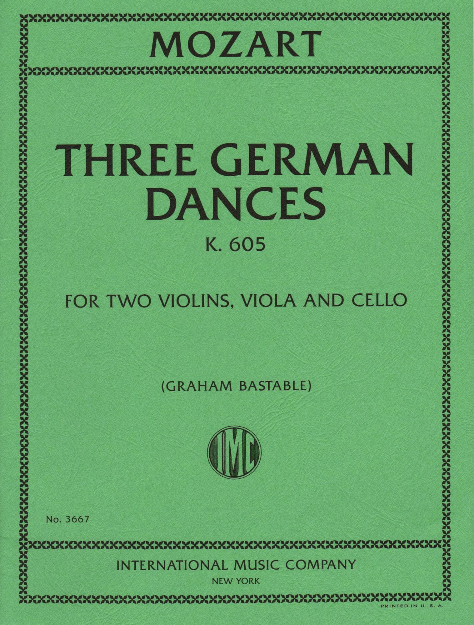 Mozart, W.A. - Three German Dances, K. 605 - for String Quartet - Edited by Bastable - International