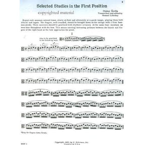 Sevcik, Otakar - Selected Studies In The First Position For Viola Published by G Schirmer