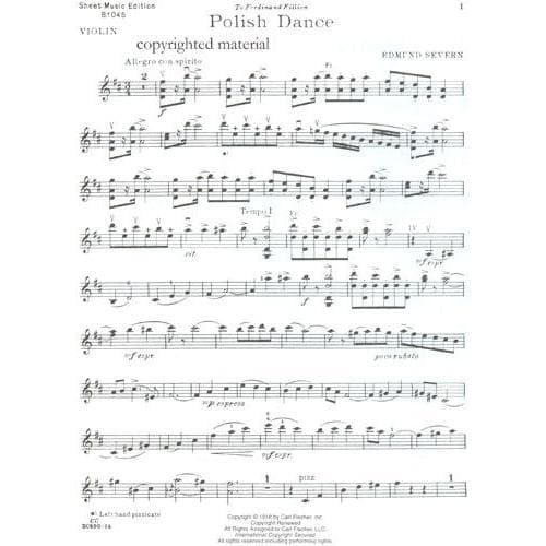 Severn, Edmund - Polish Dance Violin and Piano Published by Carl Fischer