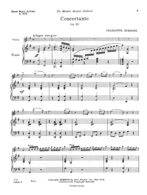 Ruegger, C - Concertante In G Major For Violin and Piano Published by Carl Fischer