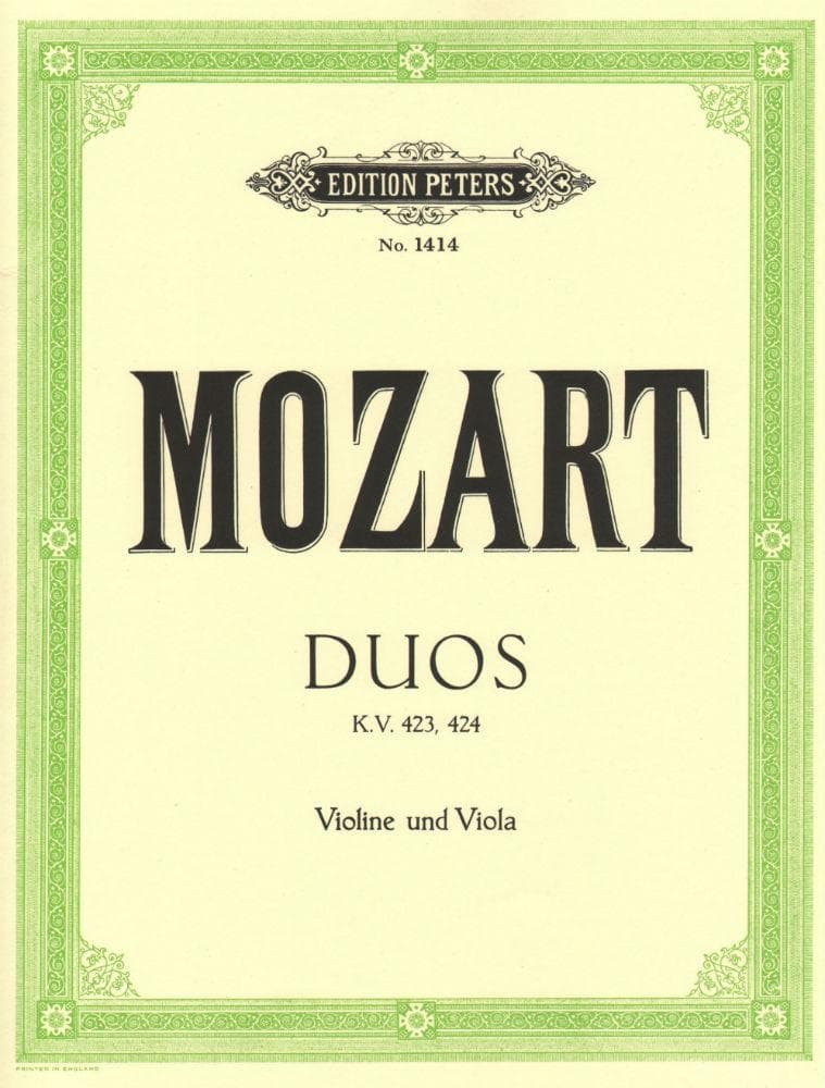 Mozart, WA - Duos, K 423 and 424 - Violin and Viola - edited by Hermann - Edition Peters