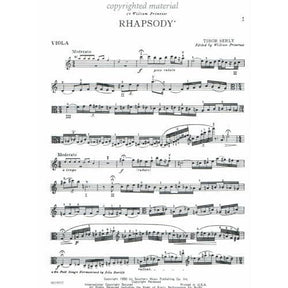 Serly - Rhapsody For Viola and Orchestra Published by Peer Music