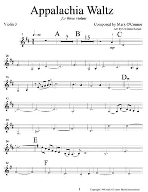 O'Connor, Mark - Appalachia Waltz for 3 Violins - Violin 3 - Digital Download