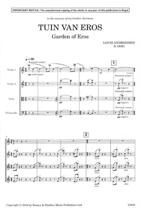 Andriessen, Louis - Works for String Quartet - SCORE ONLY - Boosey & Hawkes Edition