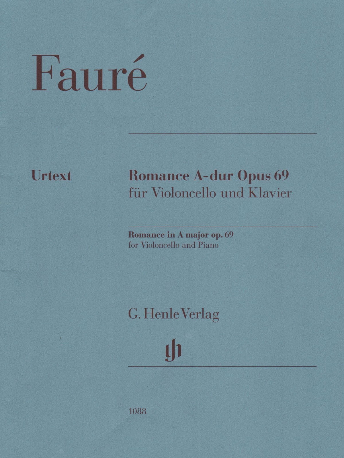 Faure, Gabriel - Romance, Op 69 - for Cello and Piano - G Henle Verlag