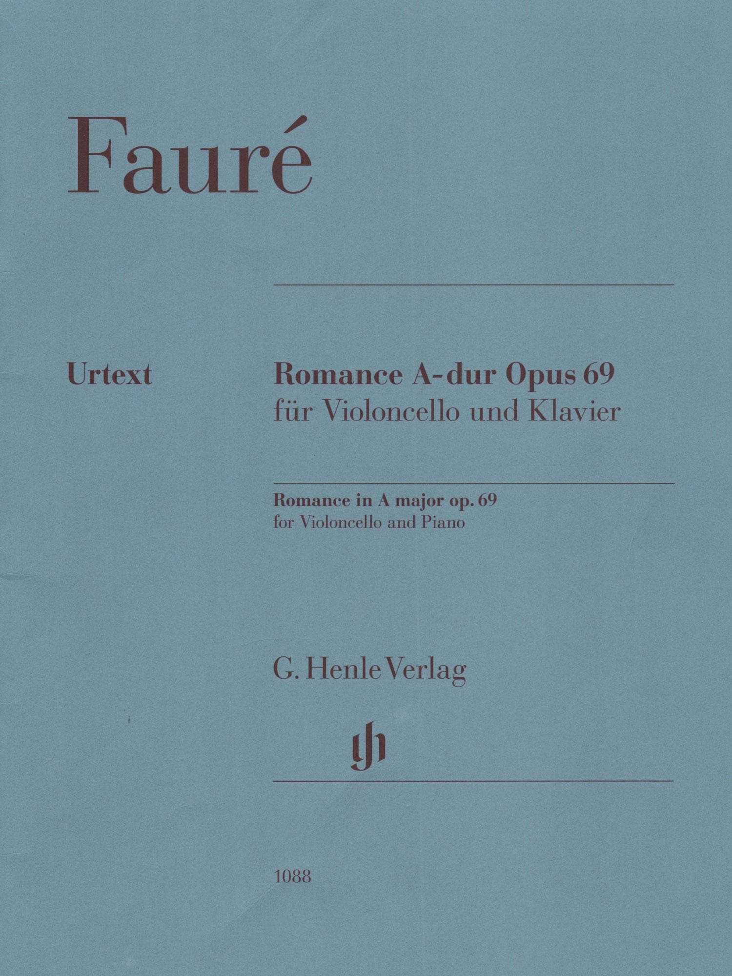 Faure, Gabriel - Romance, Op 69 - for Cello and Piano - G Henle Verlag