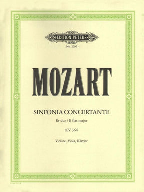 Mozart, WA - Sinfonia Concertante in E-flat Major, K 364 - Violin and Viola with Piano - edited by Carl Herrmann - Edition Peters