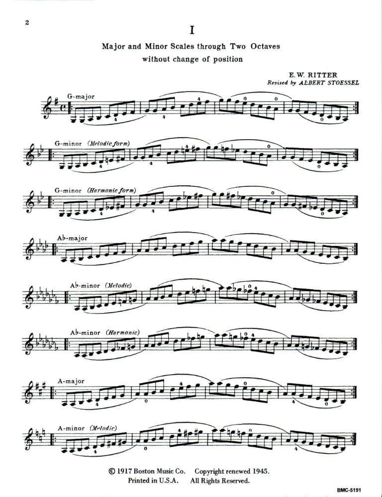 Ritter, EW - Stoessel, A - Scales and Chord Exercises, For Violin Published by The Boston Music Company