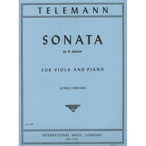 Telemann, Georg Philipp - Sonata in a minor, TWV 41:a6 For Viola and Piano Published by International Music Company