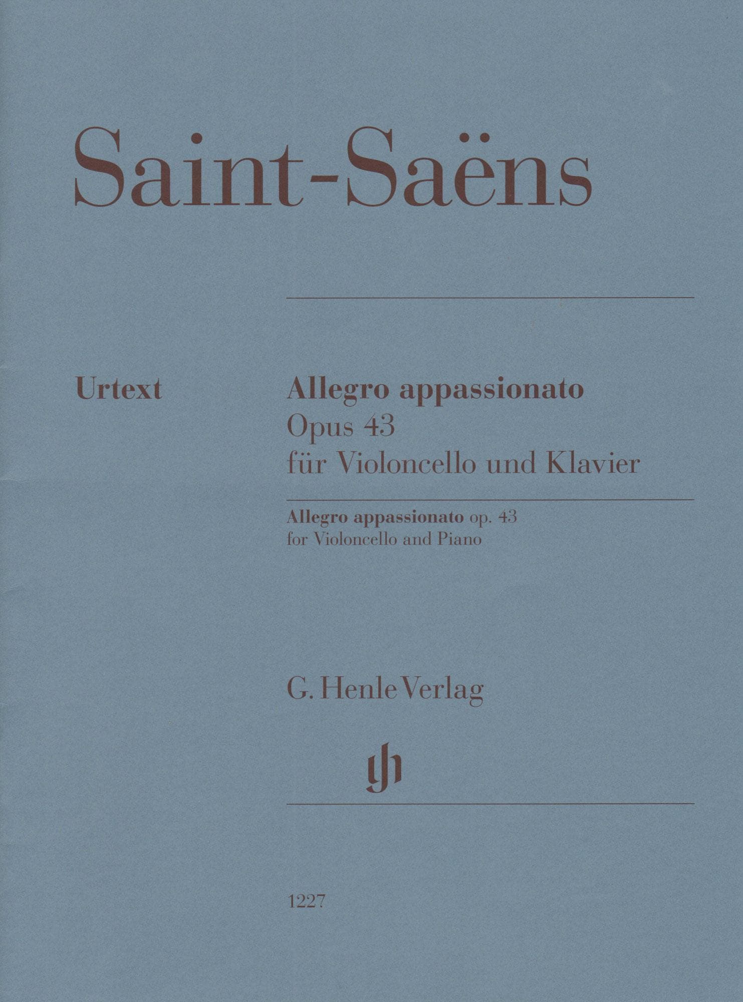 Saint-Saëns, Camille - Allegro Appassionato, Opus 43 - for Cello and Piano - edited by Jost and Geringas - G. Henle Verlag URTEXT