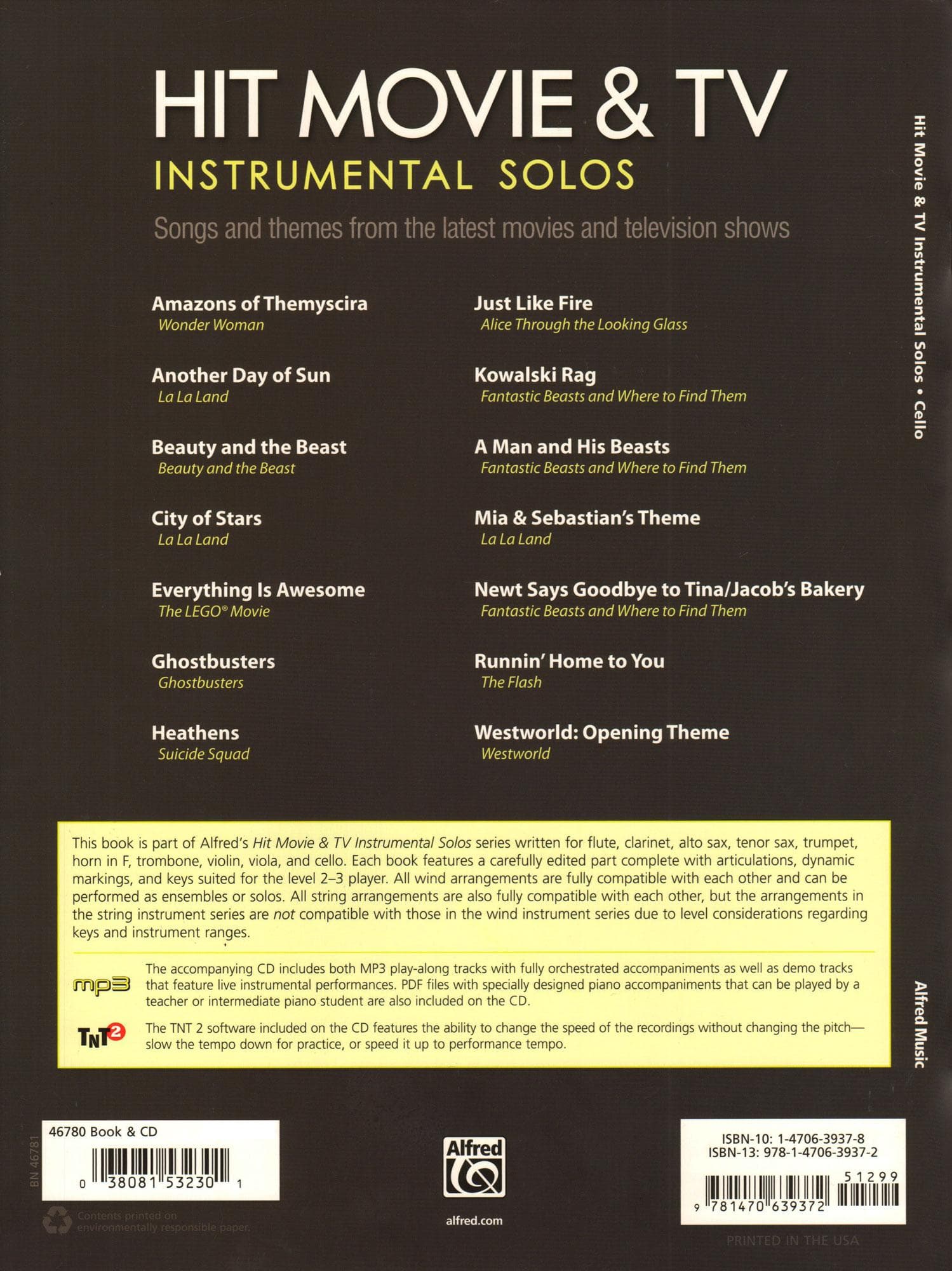 Hit Movie & TV Instrumental Solos - for Cello with CD Audio or Piano PDF Accompaniment - Alfred