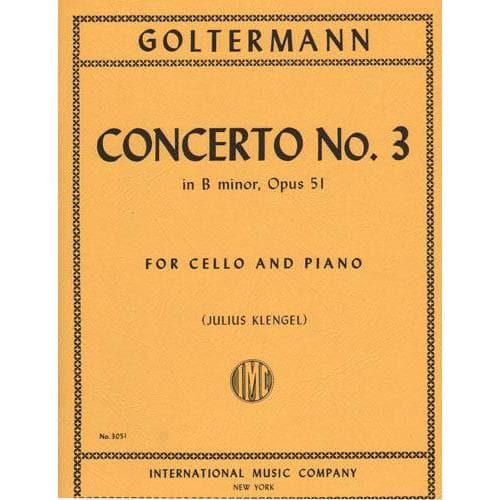 Goltermann, Georg - Concerto No 3 in b minor, Op 51 - Cello and Piano - edited by Julius Klengel - International Edition