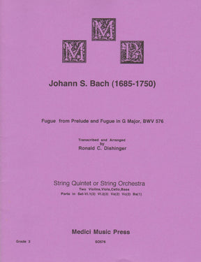 Bach, J.S. - Fugue from Prelude and Fugue in G Major (BWV 576) - for String Orchestra - arranged by Dishinger - Medici Music Press