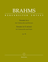 Brahms, Johannes - Sonata in E minor, Op 38 - for Cello and Piano - edited by Clive Brown, Kate Bennett Wadsworth, and Neal Peres Da Costa - Barenreiter URTEXT