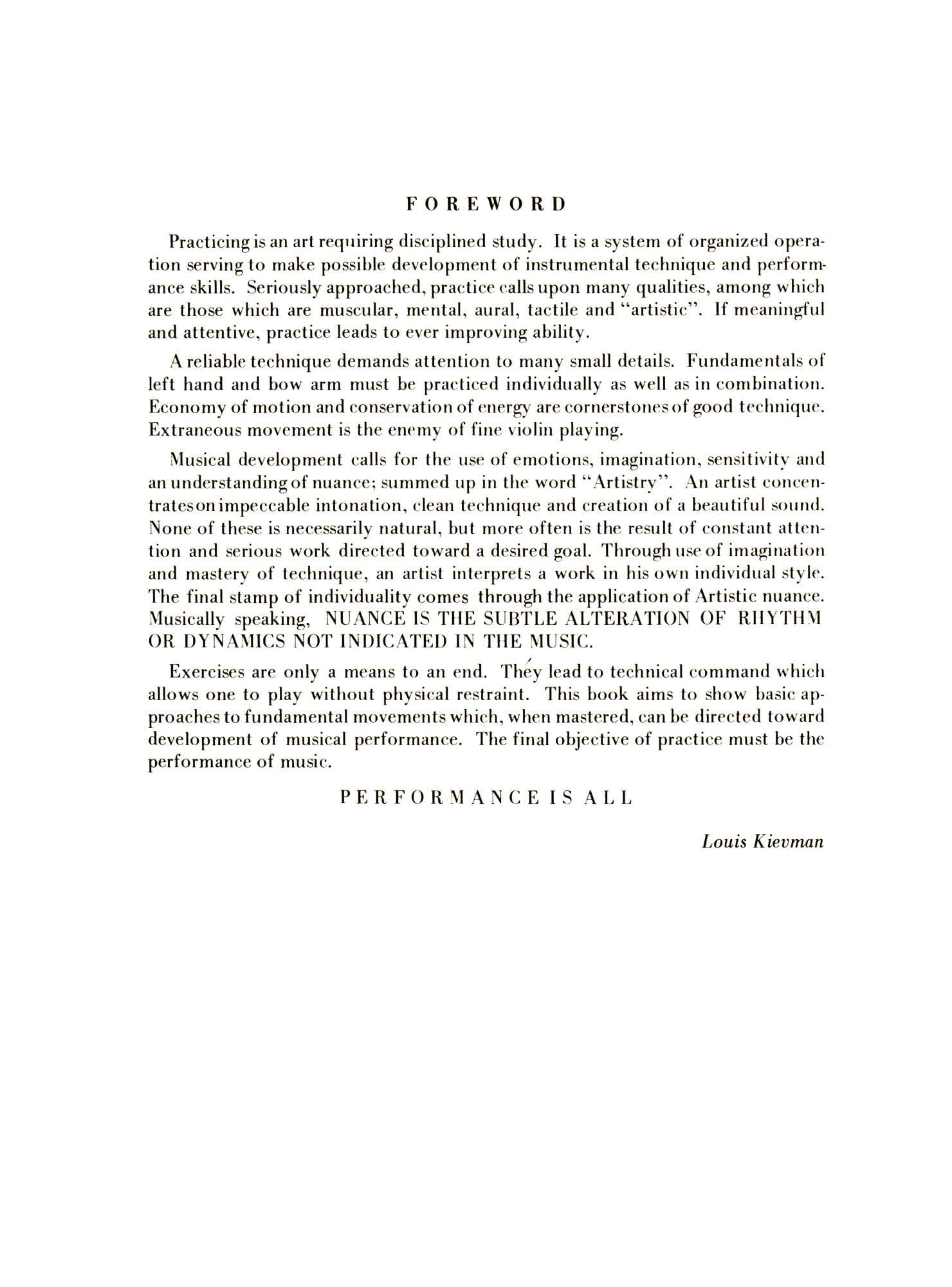 Virtuoso Violin Technique, A Systematic Approach - for Violin - by Louis Kievman - Kelton Publications