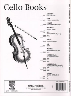 Mendelssohn, Ludwig - Student Concerto in D Major, Op 213 - Cello and Piano - Carl Fischer Edition