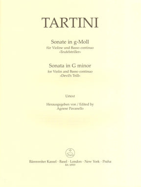 Tartini, Giuseppe - Sonata in G minor ("Devil's Trill") - for Violin and Basso continuo - Barenreiter URTEXT