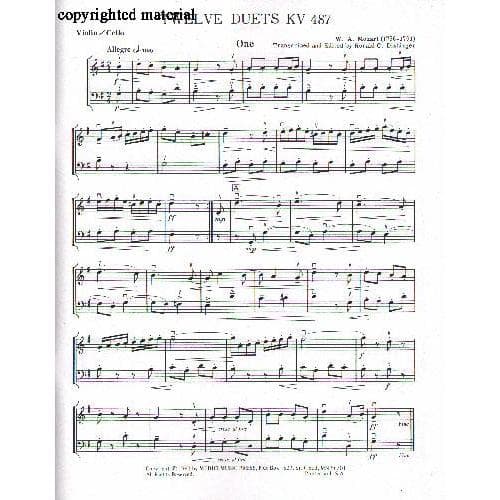 Mozart, WA - 12 Duets, K 487 - Violin and Cello - arranged by Ronald C Dishinger - Medici Music Press