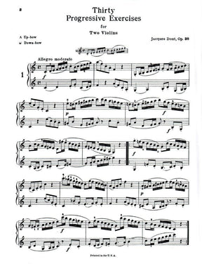 Dont, Jakob - 30 Progressive Exercises, Op 38 - Violin solo (with optional 2nd Violin accompaniment) - Kalmus Edition