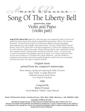 O'Connor, Mark - Song Of The Liberty Bell for Violin and Piano - Violin - Digital Download