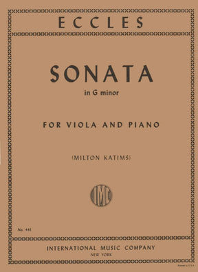 Eccles, Henry - Sonata in g minor - Viola and Piano - edited by Milton Katims - International Edition