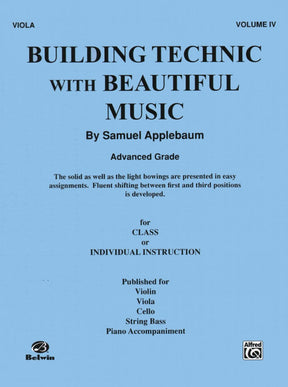 Applebaum, Samuel - Building Technique With Beautiful Music - Book 4 for Viola - Belwin/Mills Publication