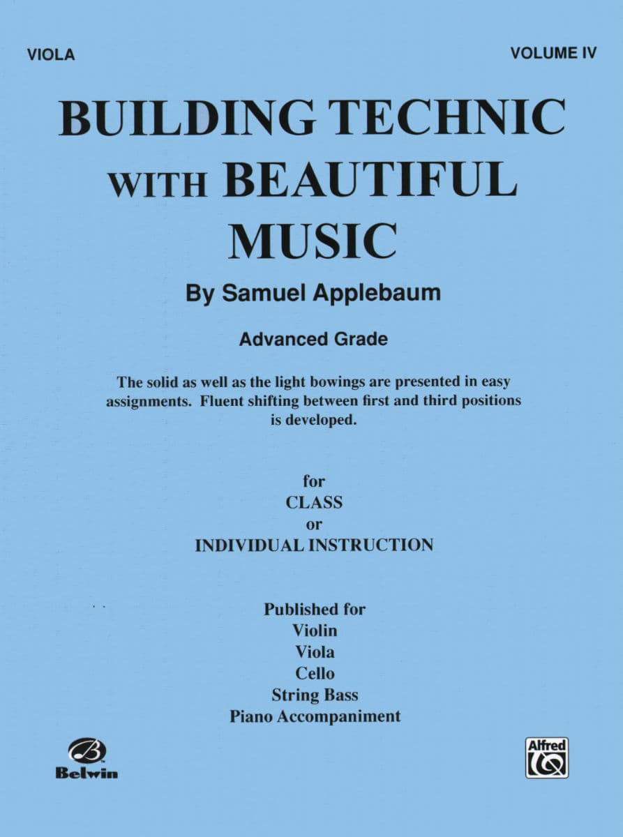 Applebaum, Samuel - Building Technique With Beautiful Music - Book 4 for Viola - Belwin/Mills Publication