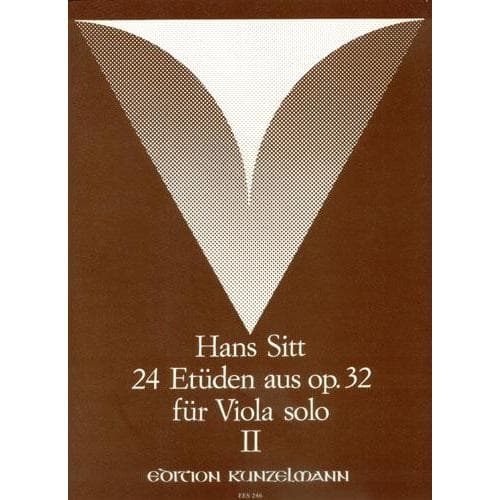 Sitt, Hans - 24 Etudes from Op 32 Volume 2 For Viola Edited by Klemm Edition Kunzelmann