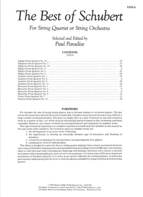 Schubert, Franz - The Best of Schubert - for String Quartet or String Orchestra - Viola part - edited by Paul Paradise - Belwin-Mills Publishing