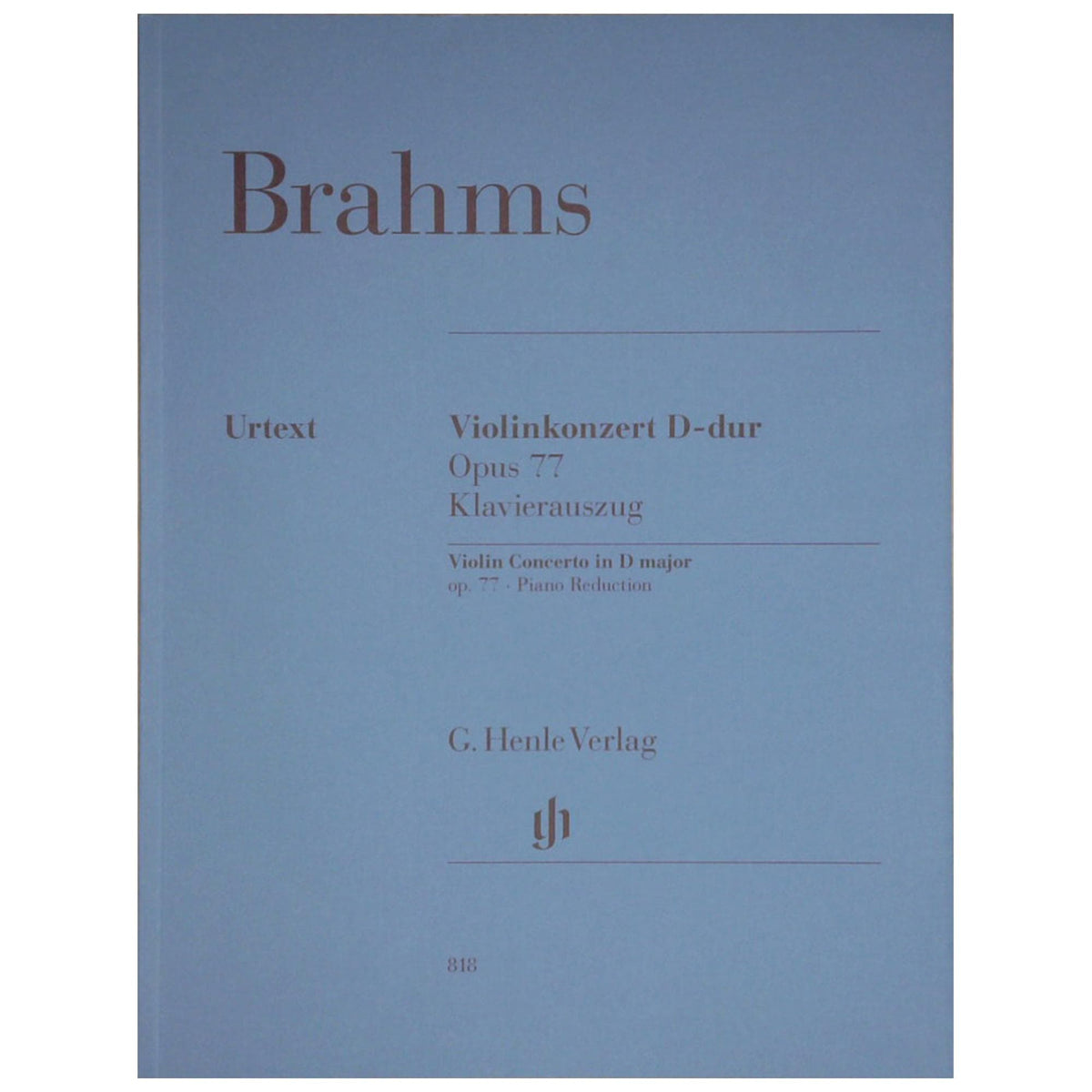 Brahms, Johannes - Violin Concerto in D Major Opus 77  - Violin and Piano - arranged by Frank Peter Zimmerman - G Henle Verlag