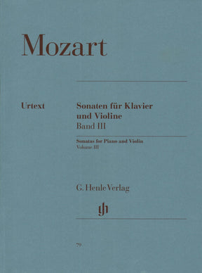 Mozart, WA - Sixteen Sonatas, Volume 3 - Violin and Piano - edited by Wolf-Dieter Seiffert - G Henle Verlag URTEXT