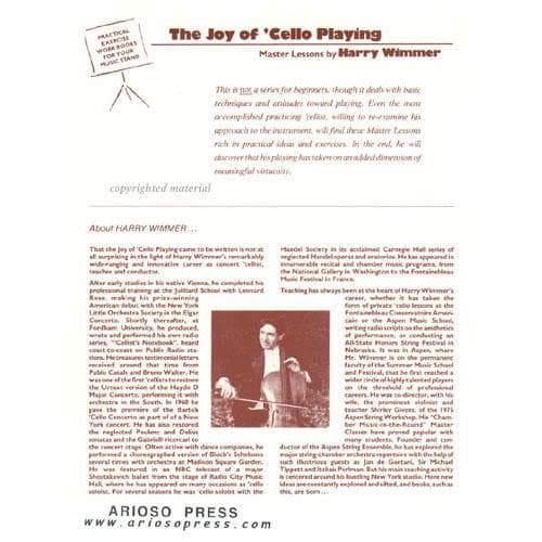 Wimmer The Joy of Cello Playing - Master Lesson 6. Published by Arioso Press.