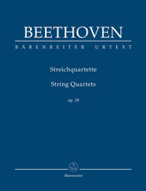 Beethoven, Ludwig - String Quartets, Op 18 - Study Score - edited by Jonathan Del Mar - Barenreiter URTEXT