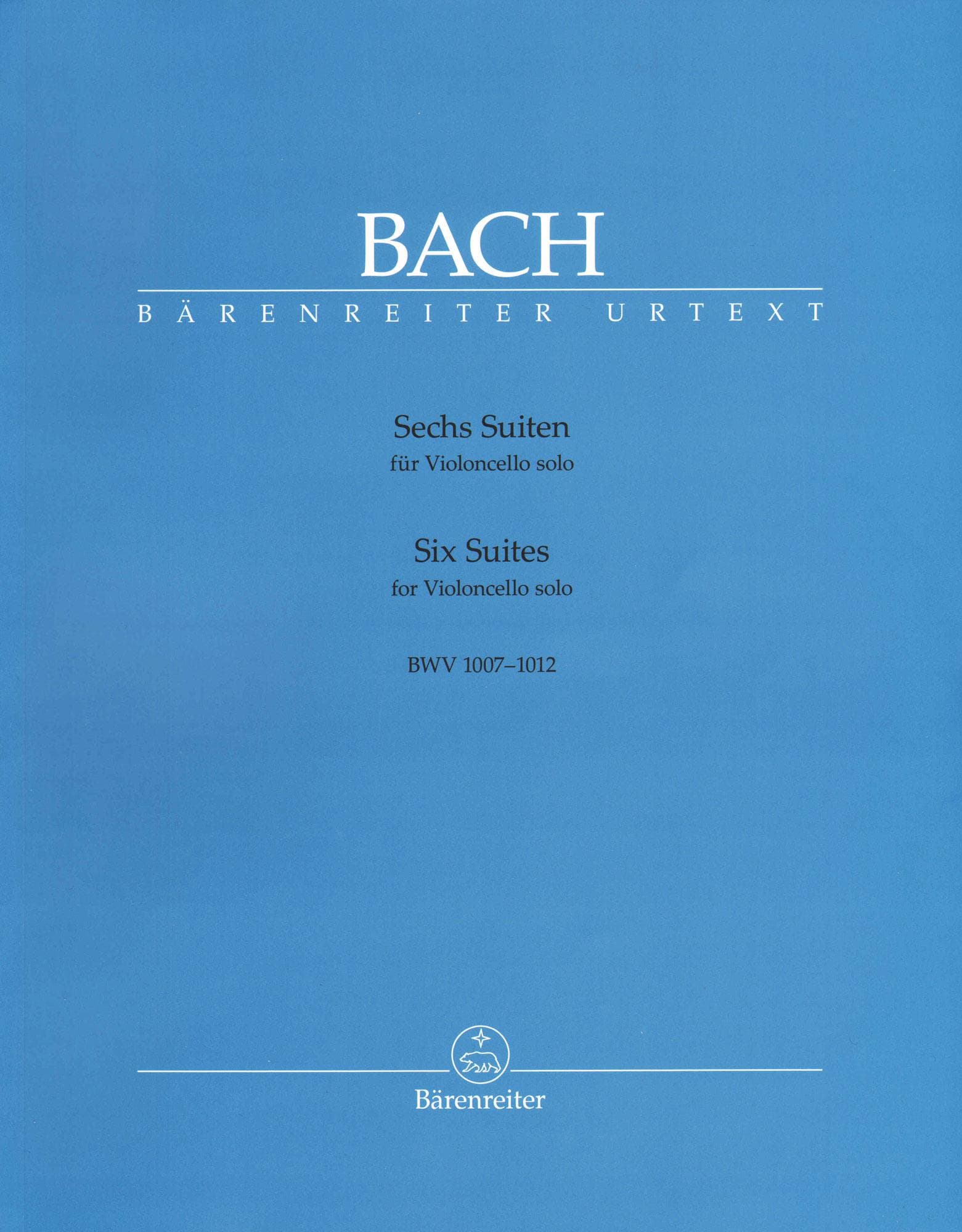 Bach, JS - 6 Suites, BWV 1007 1012 - Cello solo - edited by Andrew Talle - Bärenreiter Verlag URTEXT