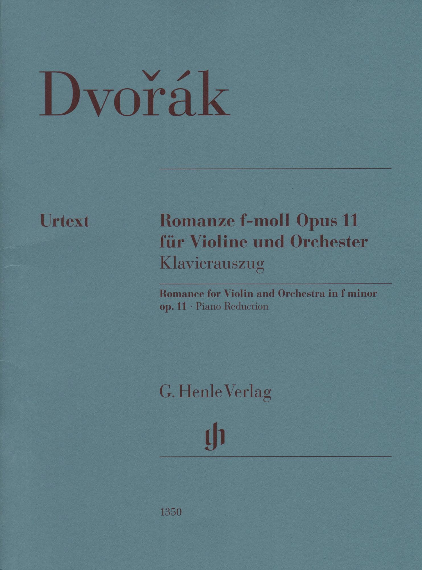 Dvorak, Antonin - Romance for Violin and Orchestra in F minor, op. 11 - for Violin and Piano - G. Henle Verlag URTEXT