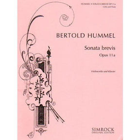 Hummel, Bertold - Sonata brevis - Opus 11a - Cello and Piano - Simrock Original Edition