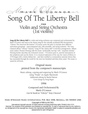 O'Connor, Mark - Song Of The Liberty Bell for Violin and String Orchestra - String Parts - Digital Download