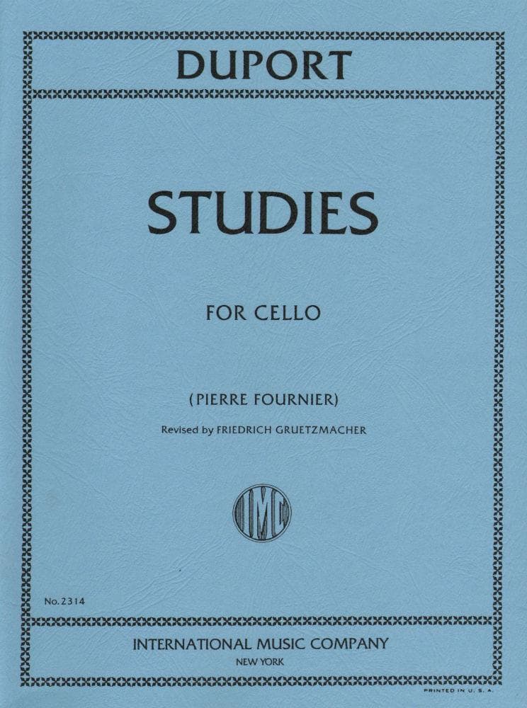 Duport, Jean-Louis - 21 Studies, Complete - Cello solo - edited by Pierre Fournier - International Edition