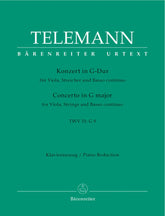 Telemann, Georg Philipp - Concerto in G Major, TWV 51:G9 - Viola and Piano - edited by Wolfgang Hirschmann - Bärenreiter Verlag URTEXT