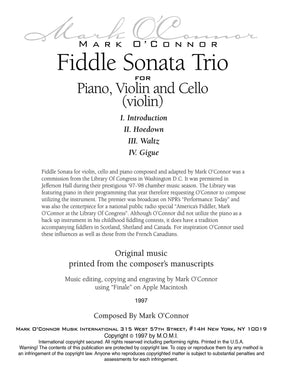 O'Connor, Mark - Fiddle Sonata Trio for Piano, Violin, and Cello - Violin - Digital Download