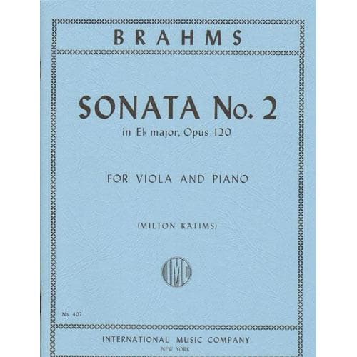 Brahms, Johannes - Sonata No 2 In E-Flat Major Op 120 for Viola and Piano - Arranged by Katims - International Edition