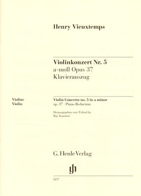 Vieuxtemps, Henri - Concerto No. 5 in A minor, Opus 37 - for Violin and Piano - edited by Iwazumi - G Henle Verlag URTEXT