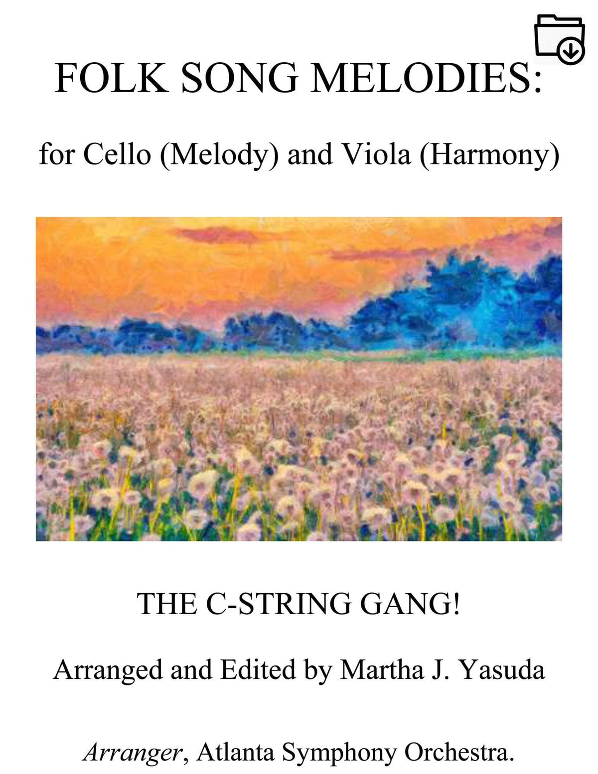 Yasuda, Martha - Folk Song Melodies For Cello (melody) And Viola (harmony) - Digital Download