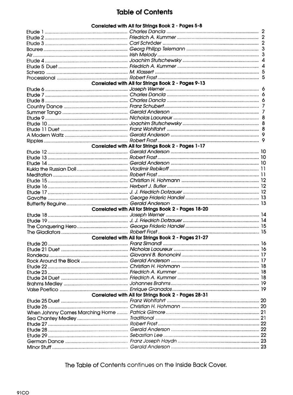 Solos and Etudes, Book 2, Cello By Gerald E Anderson Edited by Robert Frost Published by Neil A Kjos Music Company