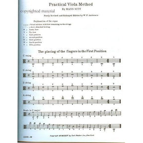 Sitt, Hans  - Practical Viola School Published by Carl Fischer