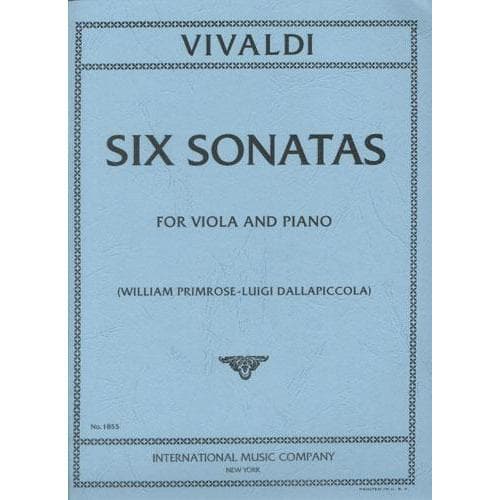 Vivaldi, Antonio - Six Sonatas, F XIV, Nos 1-6 - Viola and Piano - edited by William Primrose and Luigi Dallapiccola - International Music Company