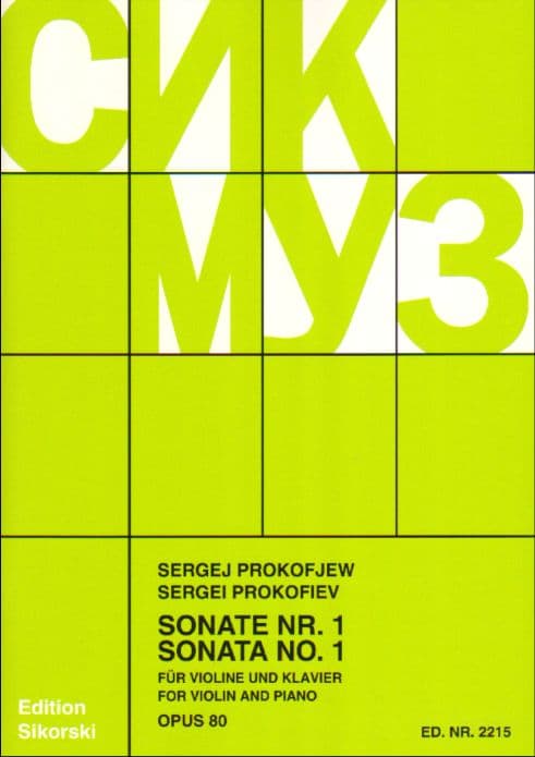 Prokofiev, Serge - Sonata In F minor Op 80 - Violin and Piano - edited by David Oistrakh - published by Sikorski