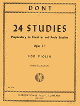 Dont, Jakob - 24 Studies, Op 37: Preparatory to Kreutzer and Rode Studies - Violin solo - edited by Ivan Galamian - International Edition