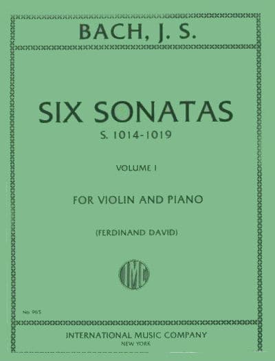 Bach, JS - Sonatas for Violin and Piano Nos 1-3, BWV 1014-1016 - edited by Ferdinand David - International Music Co