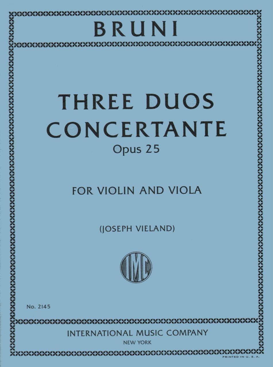 Bruni, A - 3 Duos Concertants Op 25 for Violin and Viola - Arranged by Vieland - International Edition